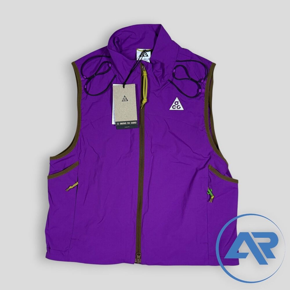 Nike ACG Death Bloom Utility Vest Nylon Jacket Purple Men's Size L HV0600-505